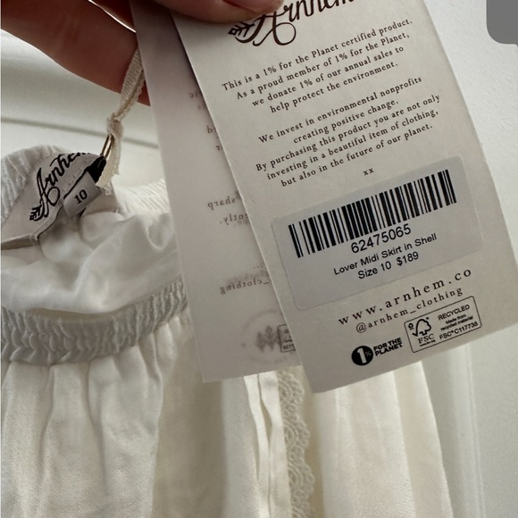 NWT Arnhem Lover Midi Skirt in White Shell size Australian 10 or Medium - Picture 7 of 8